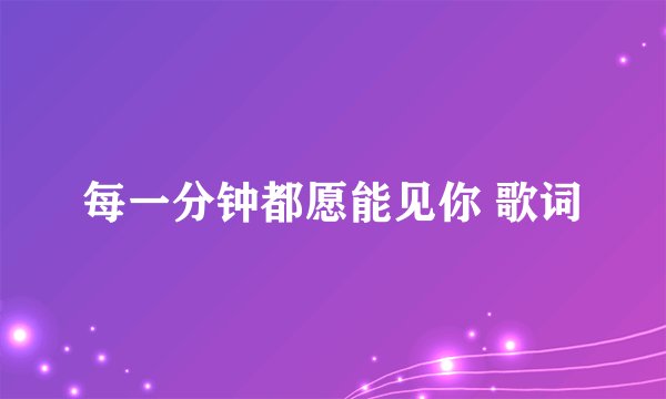 每一分钟都愿能见你 歌词
