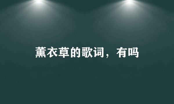 薰衣草的歌词,有吗