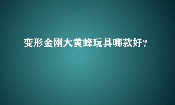 变形金刚大黄蜂玩具哪款好？