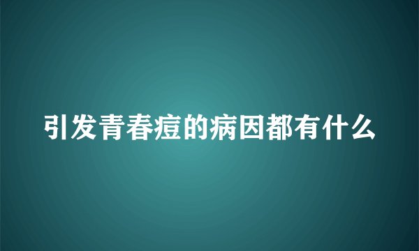 引发青春痘的病因都有什么