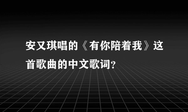 安又琪唱的《有你陪着我》这首歌曲的中文歌词？