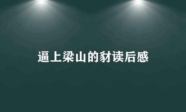 逼上梁山的豺读后感
