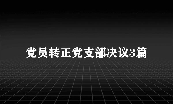 党员转正党支部决议3篇