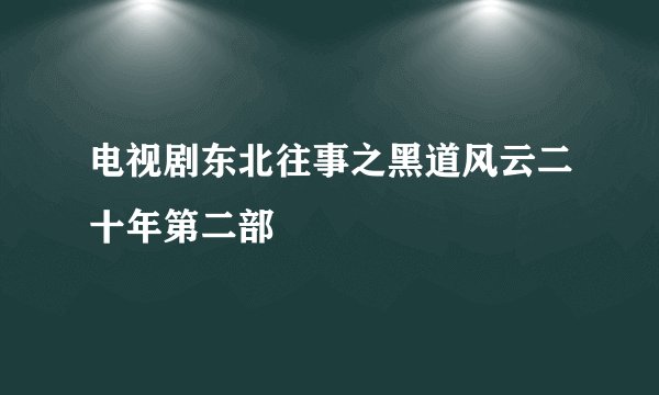 电视剧东北往事之黑道风云二十年第二部
