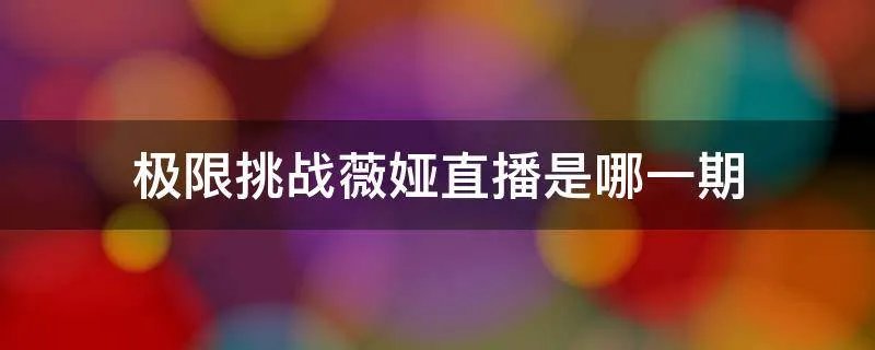 极限挑战薇娅直播是哪一期