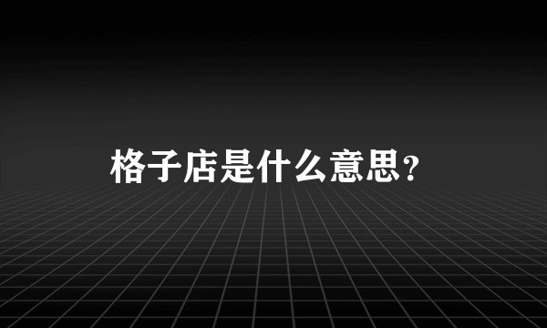 格子店是什么意思？