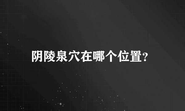 阴陵泉穴在哪个位置？