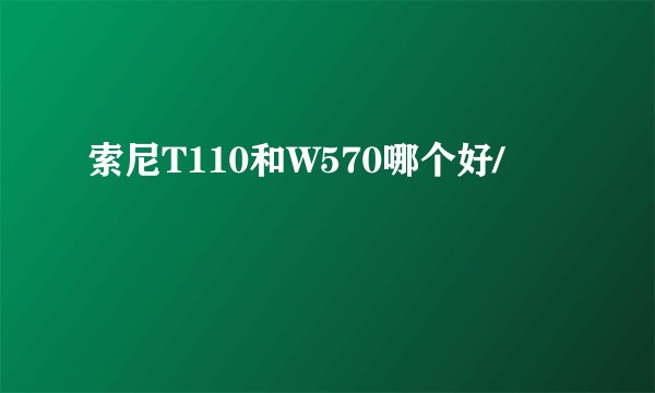 索尼T110和W570哪个好/