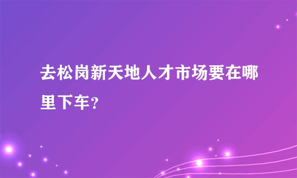 去松岗新天地人才市场要在哪里下车？
