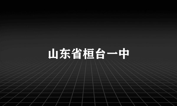 山东省桓台一中