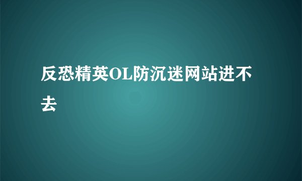 反恐精英OL防沉迷网站进不去