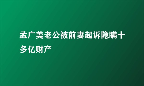 孟广美老公被前妻起诉隐瞒十多亿财产