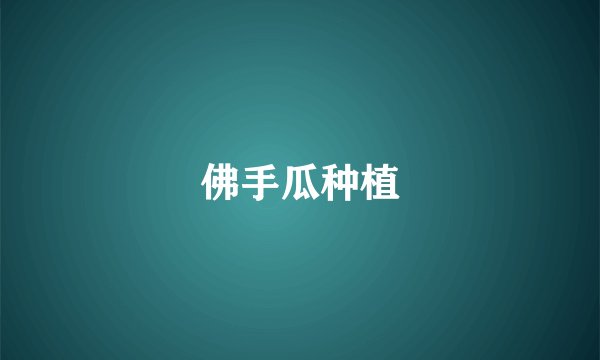 佛手瓜种植