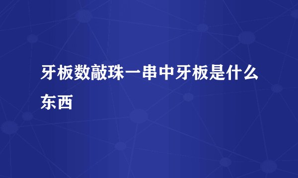 牙板数敲珠一串中牙板是什么东西