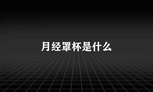 月经罩杯是什么