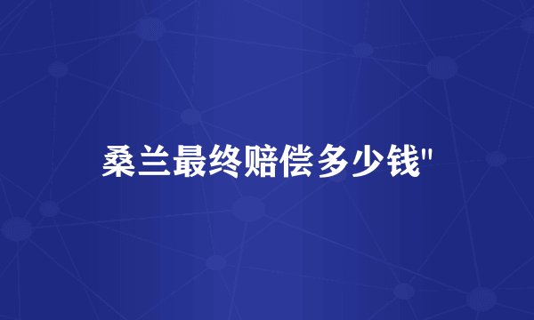 桑兰最终赔偿多少钱