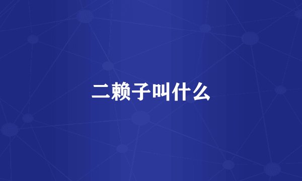 二赖子叫什么