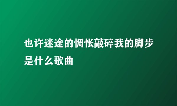 也许迷途的惆怅敲碎我的脚步是什么歌曲