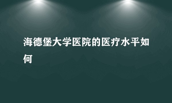 海德堡大学医院的医疗水平如何