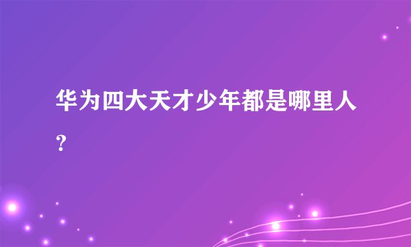 华为四大天才少年都是哪里人？