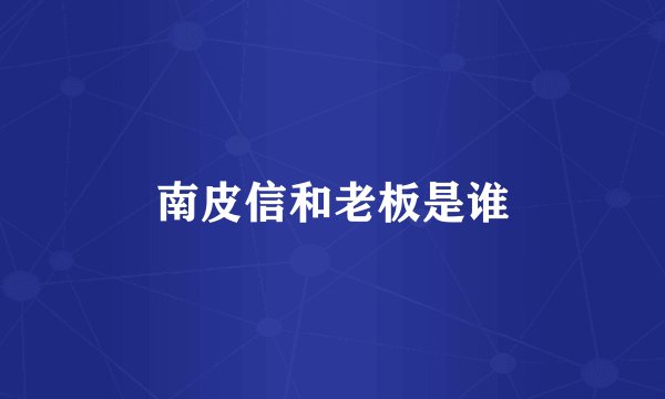 南皮信和老板是谁