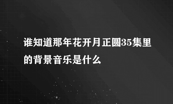谁知道那年花开月正圆35集里的背景音乐是什么