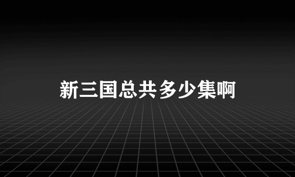 新三国总共多少集啊