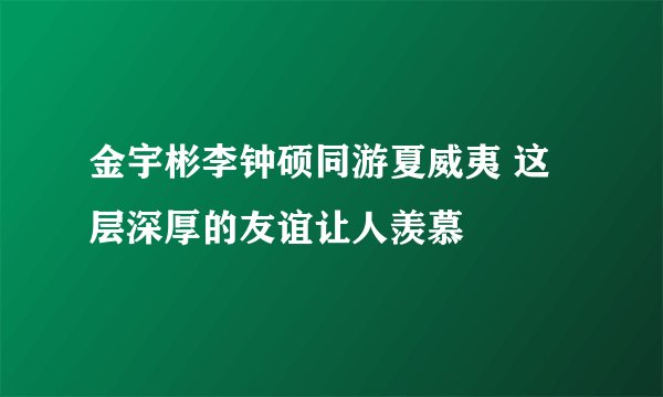 金宇彬李钟硕同游夏威夷 这层深厚的友谊让人羡慕