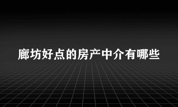 廊坊好点的房产中介有哪些