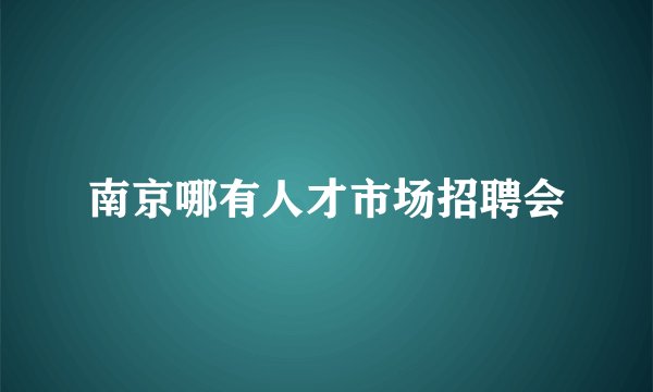 南京哪有人才市场招聘会