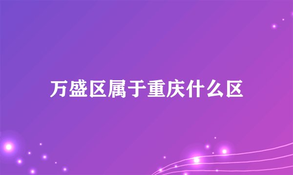 万盛区属于重庆什么区