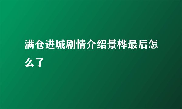 满仓进城剧情介绍景桦最后怎么了