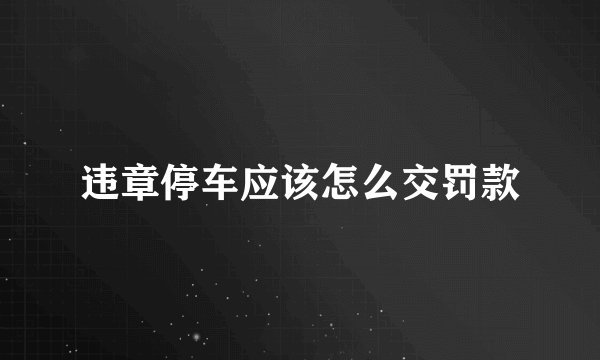 违章停车应该怎么交罚款