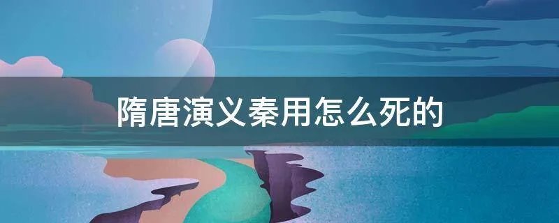 隋唐演义秦用怎么死的