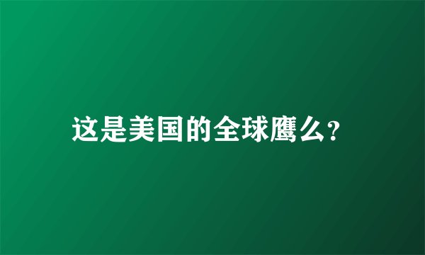 这是美国的全球鹰么？