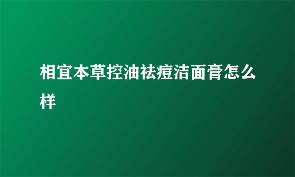 相宜本草控油祛痘洁面膏怎么样