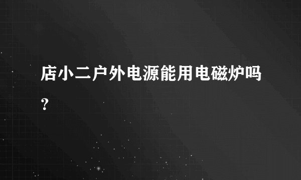 店小二户外电源能用电磁炉吗？