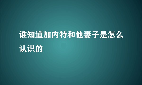 谁知道加内特和他妻子是怎么认识的