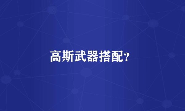 高斯武器搭配？