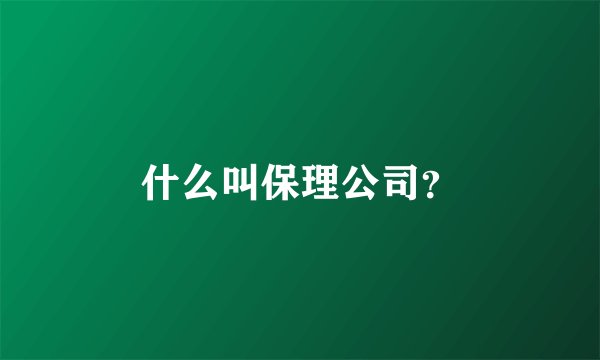 什么叫保理公司?