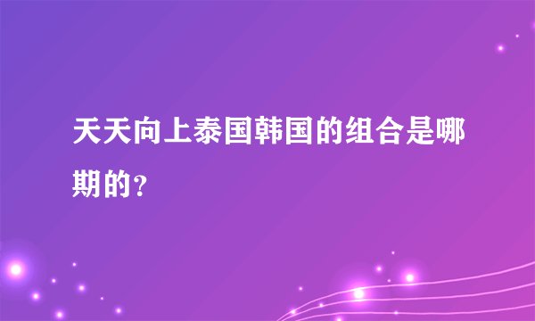 天天向上泰国韩国的组合是哪期的？