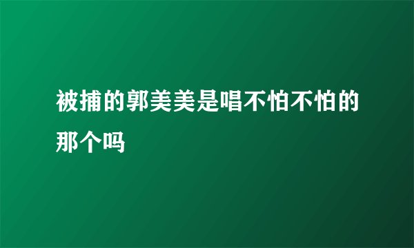 被捕的郭美美是唱不怕不怕的那个吗