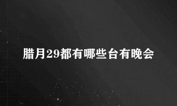 腊月29都有哪些台有晚会