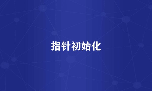 指针初始化