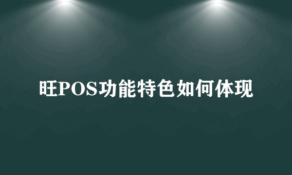 旺POS功能特色如何体现