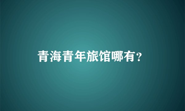 青海青年旅馆哪有？