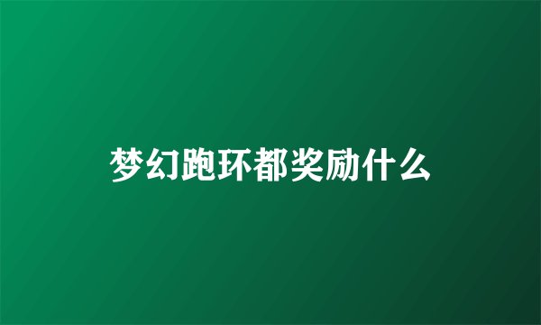 梦幻跑环都奖励什么