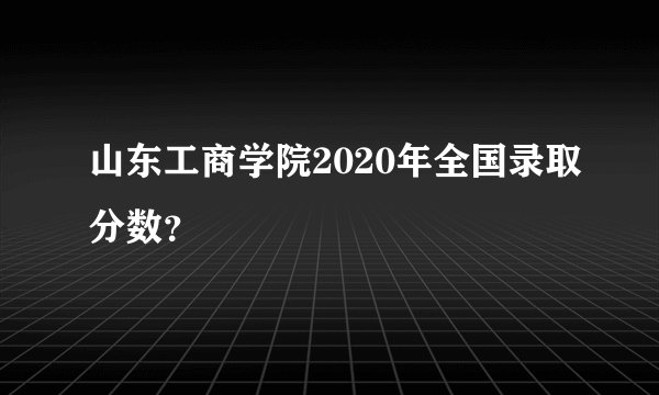 山东工商学院2020年全国录取分数？