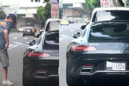 霍建华违规停豪车在台湾街头 发现后却又遇到这一尴尬事
