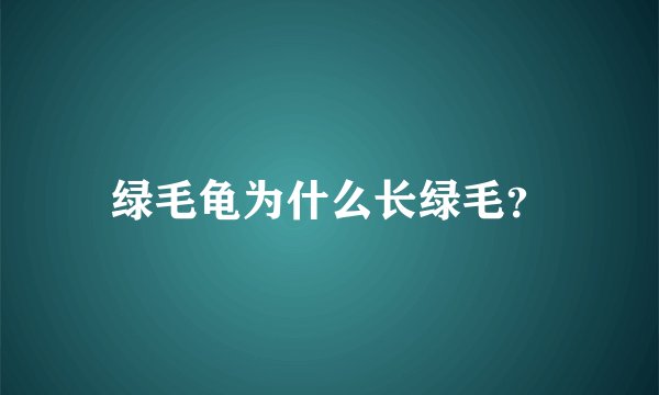 绿毛龟为什么长绿毛？